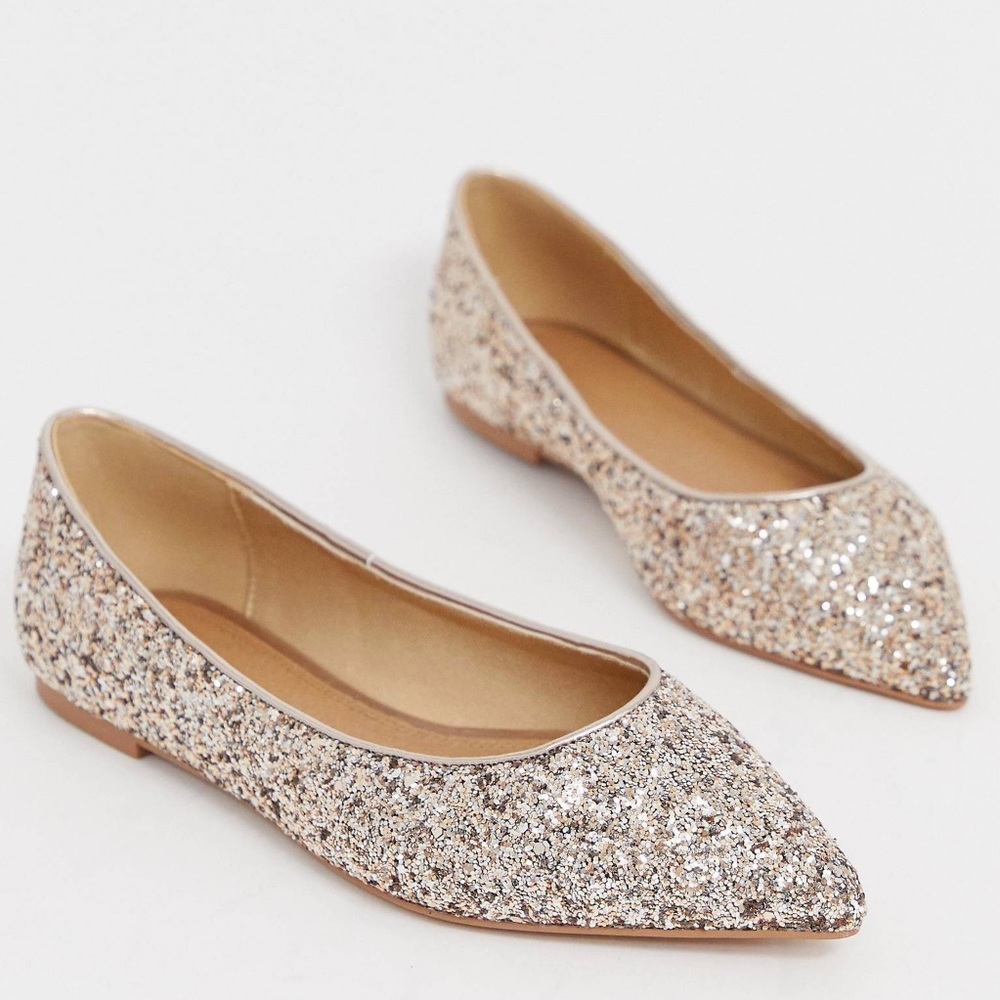 Asos ballet flats size 5 rose gold